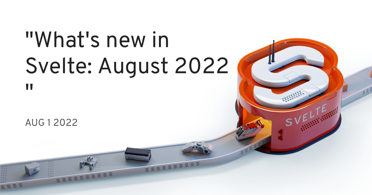 Social card for "What's new in Svelte: August 2022"